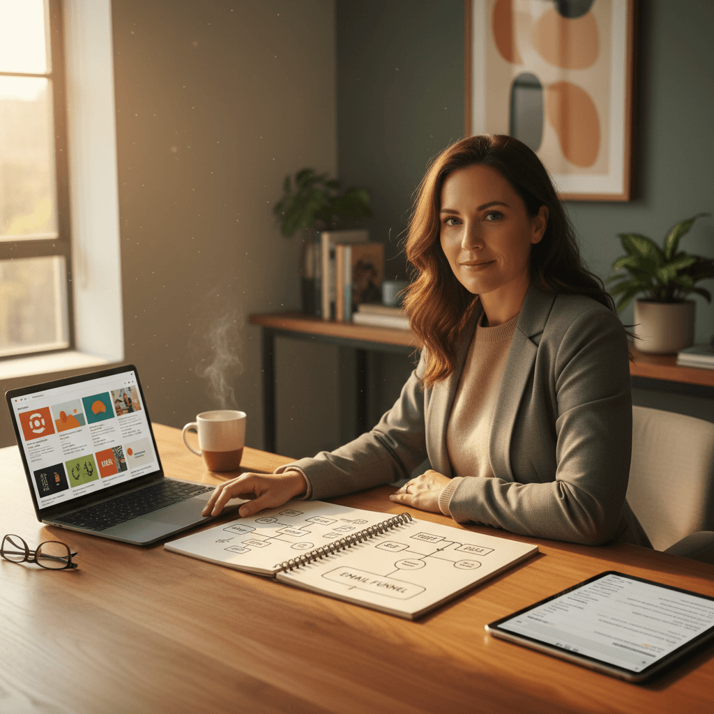 Law firm content marketing shown through a content engine that compounds blog, video, and email into signed personal injury cases