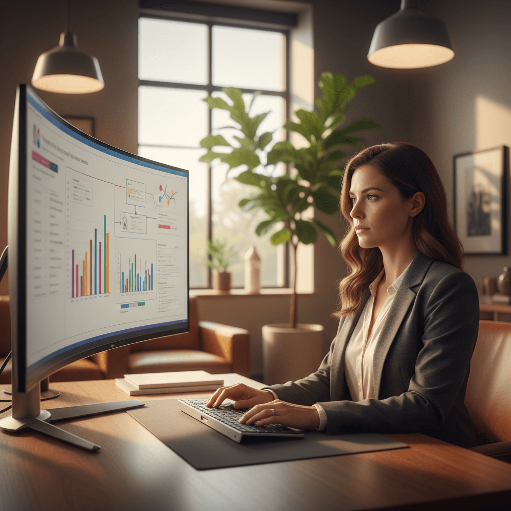 Law firm CRM shown through an intake specialist reviewing a personal injury client pipeline on a dashboard