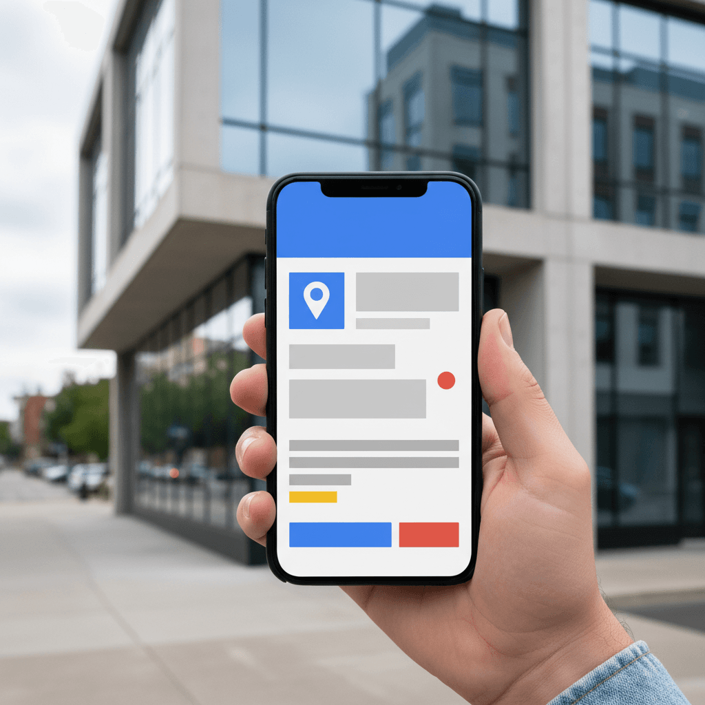 Local SEO for lawyers shown through Google Maps local pack results on a smartphone screen