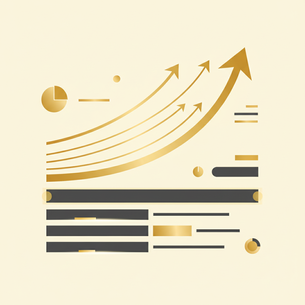 Attorney lead generation illustrated through a performance dashboard showing channel results and rising trend lines