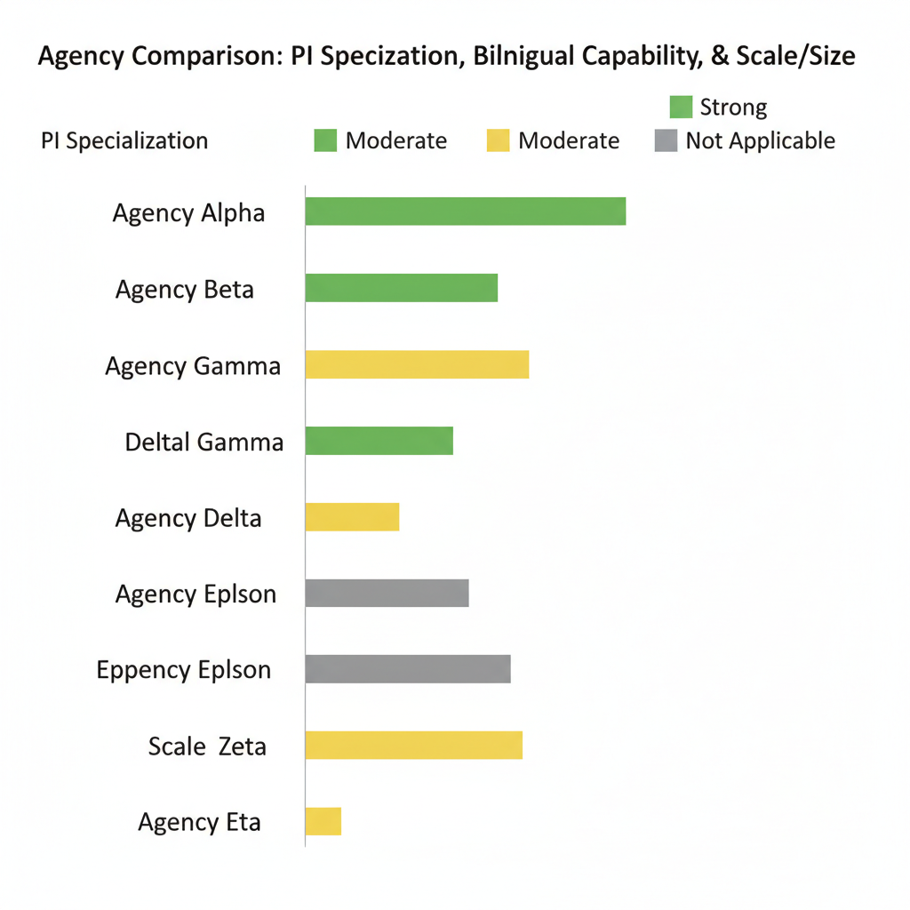 Personal injury law firm marketing agency comparison chart