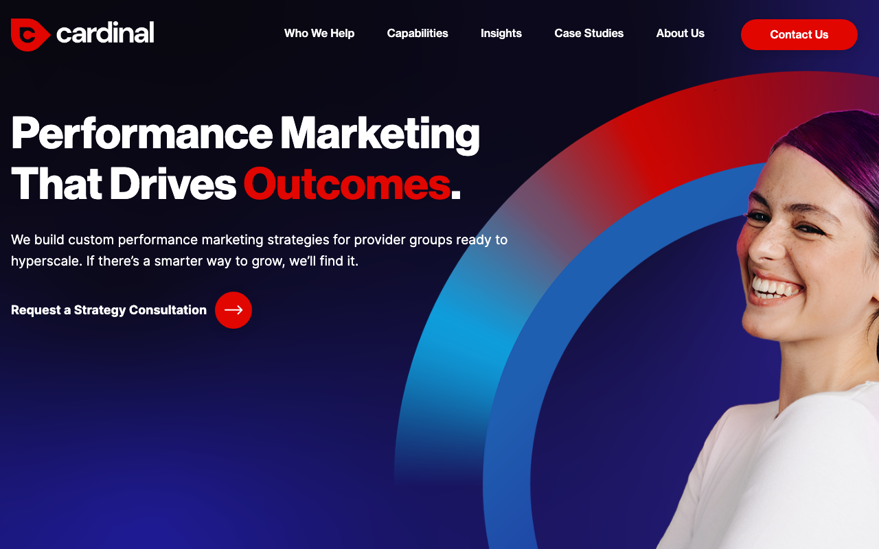 Cardinal Digital Marketing homepage, healthcare and multi-location digital marketing agency