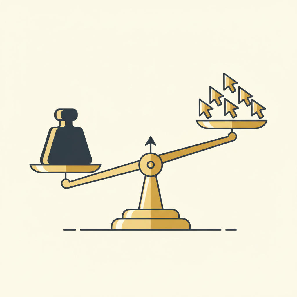 local service ads vs google ads illustrated through a balance scale weighing pay-per-lead against pay-per-click cost models