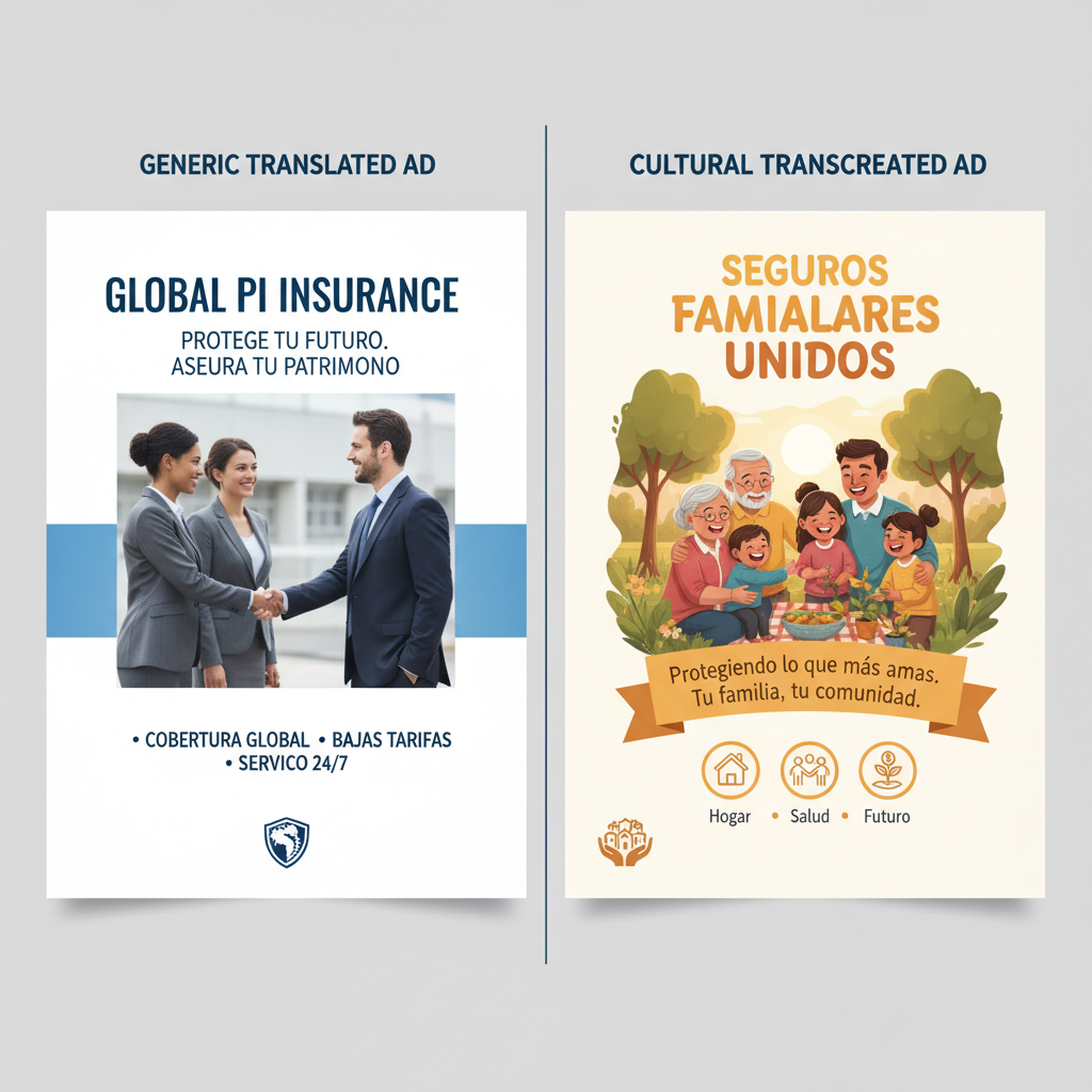 Transcreated versus translated Spanish ad creative for marketing to hispanic personal injury clients